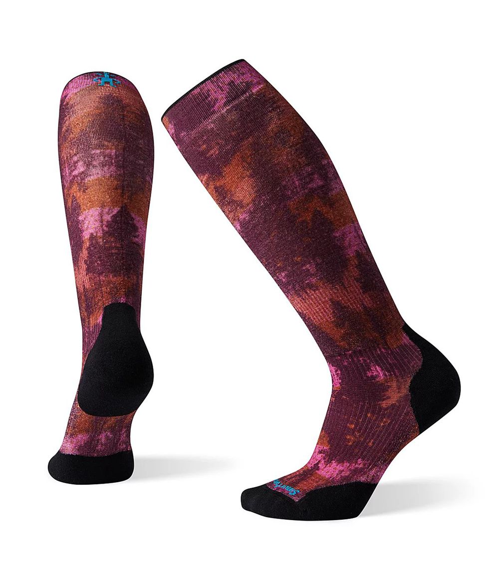 The North Face Smartwool Phd Snow Light Elite Print Socken Damen - Bordeaux CH-177GUFK